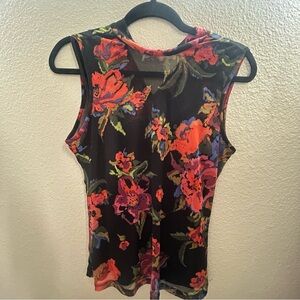 Vince Camuto Black and Red Floral Blouse